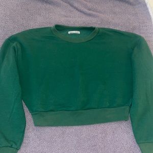 Green cropped sweater